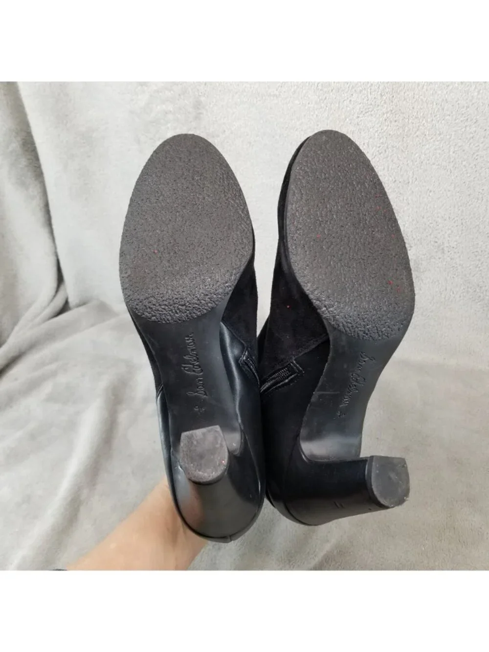 Sam Edelman Shoes Womens Size 9.5 Shaleigh Black Leather Zip Ankle Booties *Read